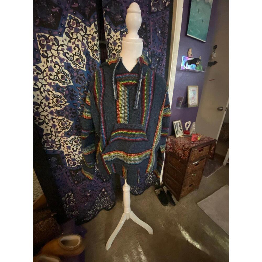 Hoodie Baja rainbow poncho hoodie
